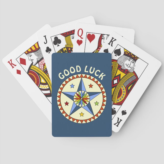 Amish - Hex-Stern - GLÜCK 1 Spielkarten (Rückseite)