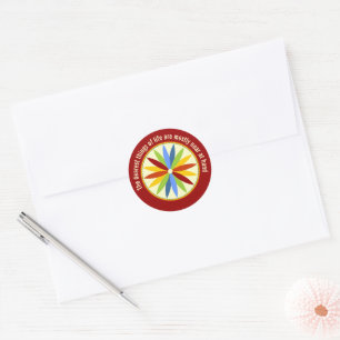 Amish - Hex-Symbol Sechzehnstrahlige Rosette 1 Runder Aufkleber