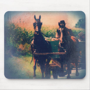 Amish Horse Team Mousepad