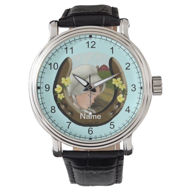 Amish Horseshoe Girl watch Armbanduhr (Vorderseite)