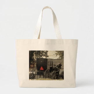 Amish Horst und Buggy Sepia Postcard Jumbo Stoffbeutel