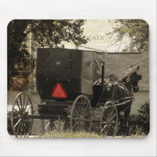 Amish Horst und Buggy Sepia Postcard Mousepad