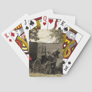 Amish Horst und Buggy Sepia Postcard Spielkarten