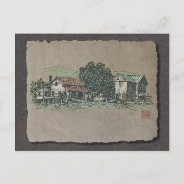 Amish House & Barn Postkarte (Vorderseite)