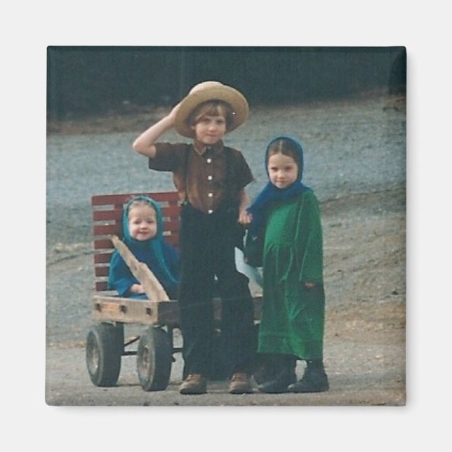 Amish Kids Lancaster County PA Magnet (Devant)