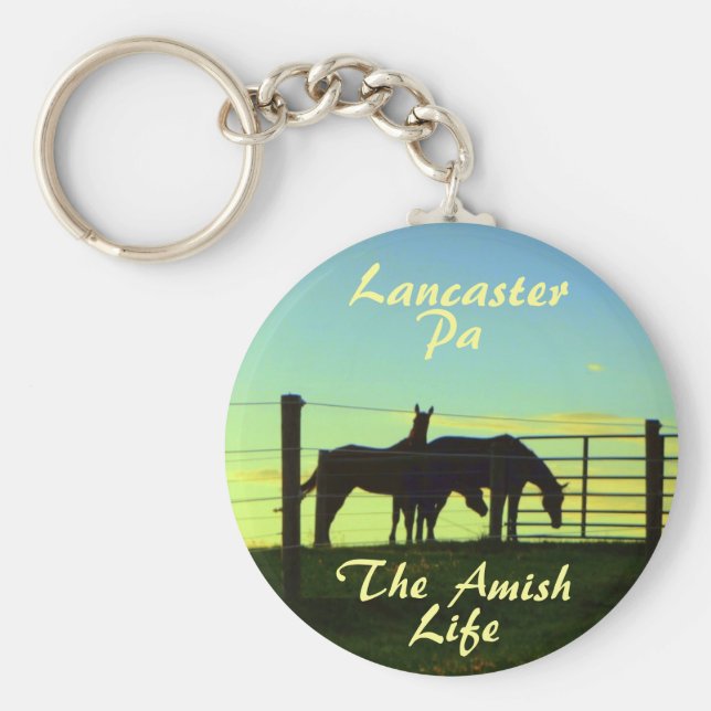 Amish Life, Lancaster Landkreis Pferde Ketchain Schlüsselanhänger (Vorne)