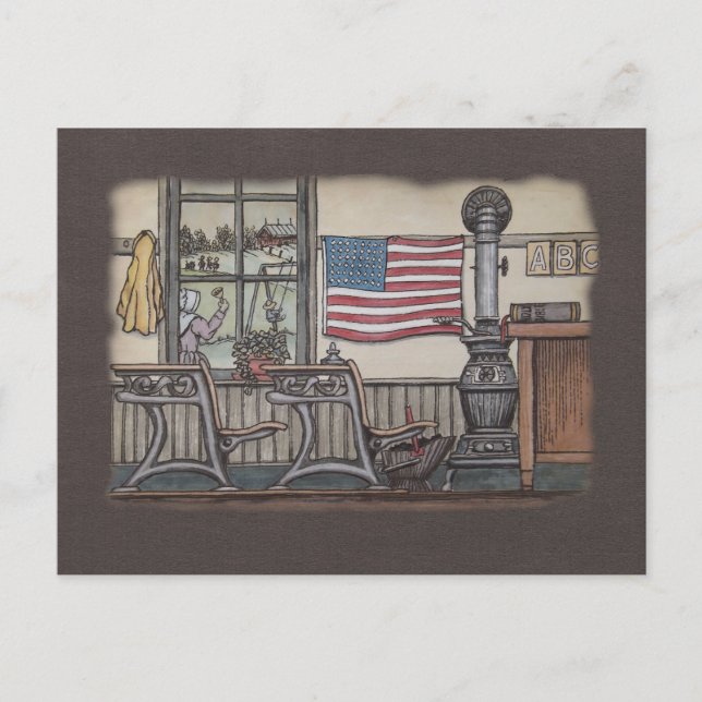 Amish One Room School Room Postkarte (Vorderseite)