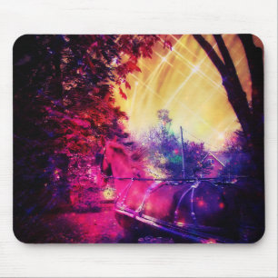 Amish Pferd und Buggy Trippy Art Mousepad