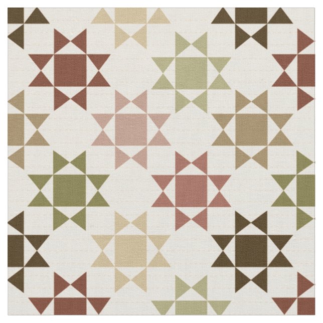 Amish Quilt Druckneutrale Farben Gemustert Stoff (Nahaufnahme)
