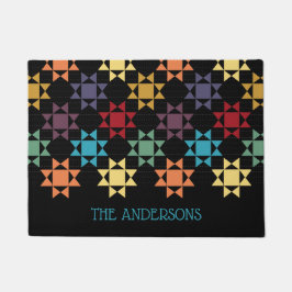 Amish Quilt Print Bright Colors Personalisiert Fußmatte
