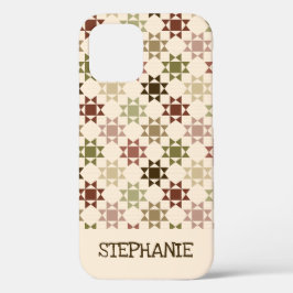 Amish Quilt Print Cream, braun Personalisiert Case-Mate iPhone Hülle
