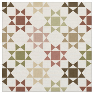 Amish Quilt Print neutrale Farben Gemustert Stoff