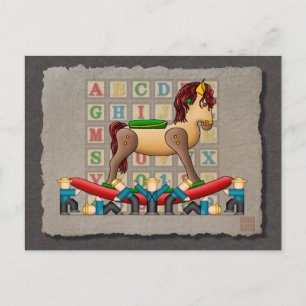 Amish Rocking Horse Postkarte