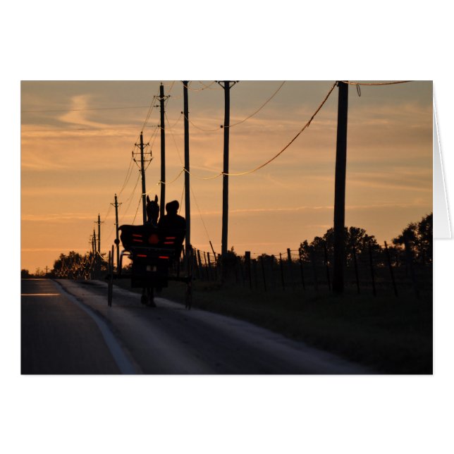 Amish Sunset Silhouette (Vorderseite (Horizontal))
