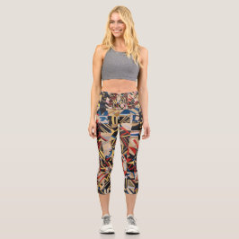 Amish-verrückte Quilt Capri Leggings