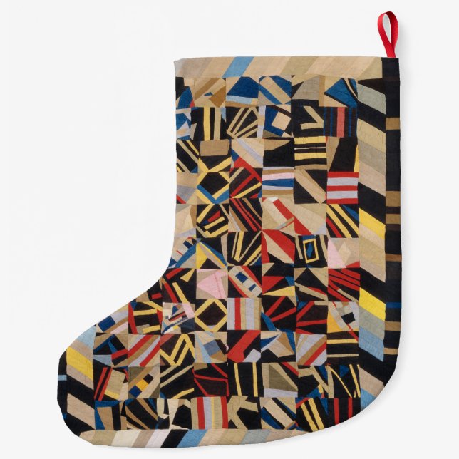 Amish-verrückte Quilt Großer Weihnachtsstrumpf (Rückseite)