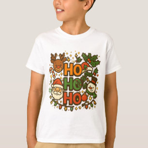 AMITA HO HO HO Holiday-Crew-Neck-Shirt T-Shirt