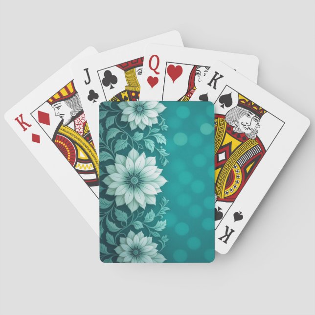 AMITA  Infinite Bloom  Teal Garden Spielkarten (Rückseite)
