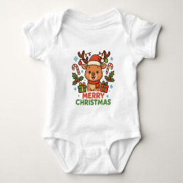 AMITA - Merry Christmas Reindeer Baby Strampler