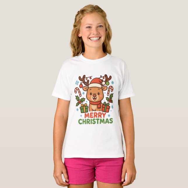 AMITA  - Merry Christmas Reindeer T-Shirt (Vorne ganz)
