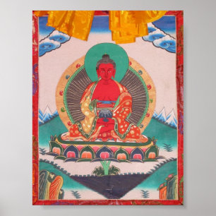 Amitabha Buddha Tibetische buddhistische Thangka-K Poster