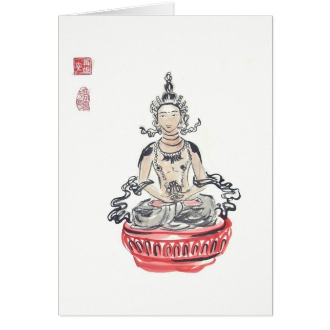 Amitayus Buddha Kunst-leere Karte (Vorne)