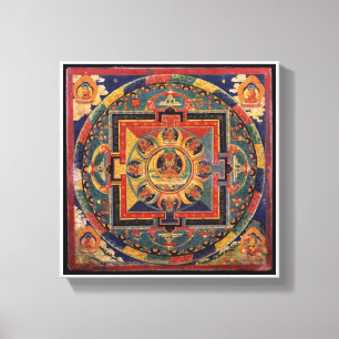 Amitayus Mandala, tibetanische Schule des 19. Leinwanddruck