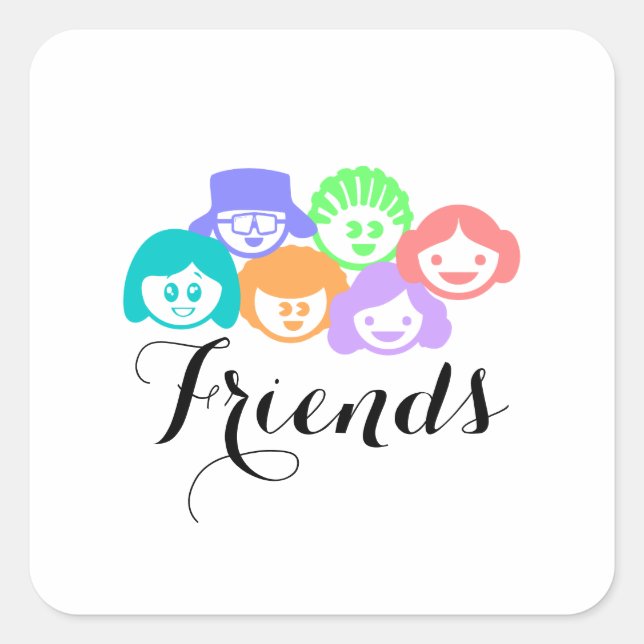 Amitié "Amis", Jolies Stickers (Devant)
