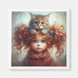 "Amitié lunatique : Aimant Fille & Kitten"