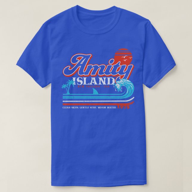 Amity Island Retro Universell UCS LLC T-Shirt (Design vorne)