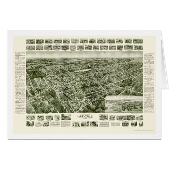 Amityville, NY panoramische Karte - 1925 (Vorderseite (Horizontal))