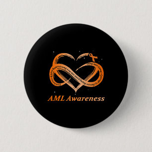 AML Warrior I'm Fine Acute Myeloid Leukemia Awaren Button