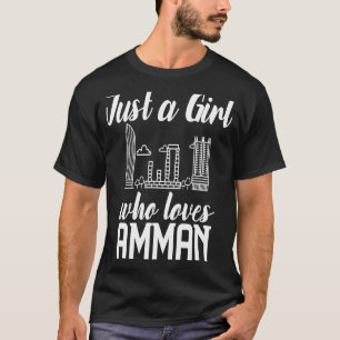 Amman Jordan City Skyline Karte Reise 1 T-Shirt