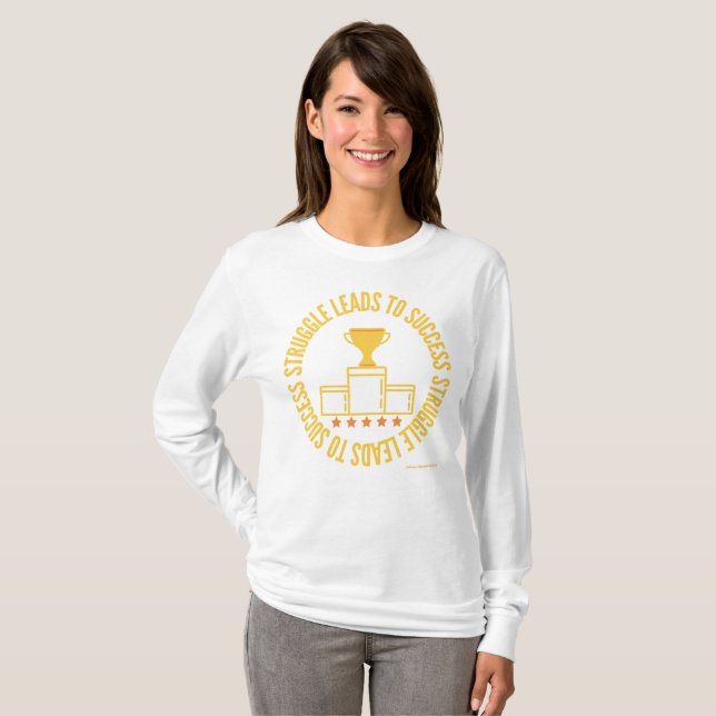AMMO Apparel USA Kampf um Erfolg lange Schlange T-Shirt (Vorne ganz)