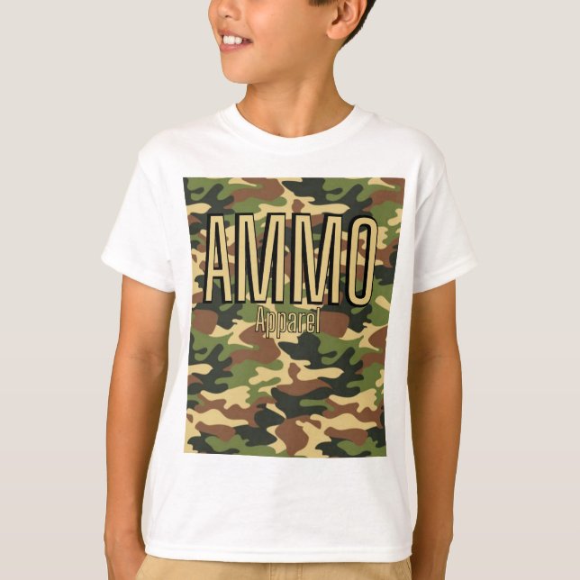 AMMO Vêtements Classic Army Imprimer T-shirt garço (Devant)