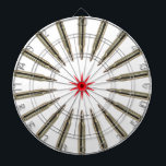 Ammo Wheel Dart Board Dartscheibe<br><div class="desc">Fun Dart Board für die Schützen in Ihrer Familie. Brillanter Vollfarbdruck. Platine im Regelformat (18" Durchmesser,  1" Dicke). Umfasst 6 Messingdarts (3 amerikanische Dart-Flüge und 3 britische Dart-Flüge). Fertig mit Aluminiumrahmen und Haken.</div>