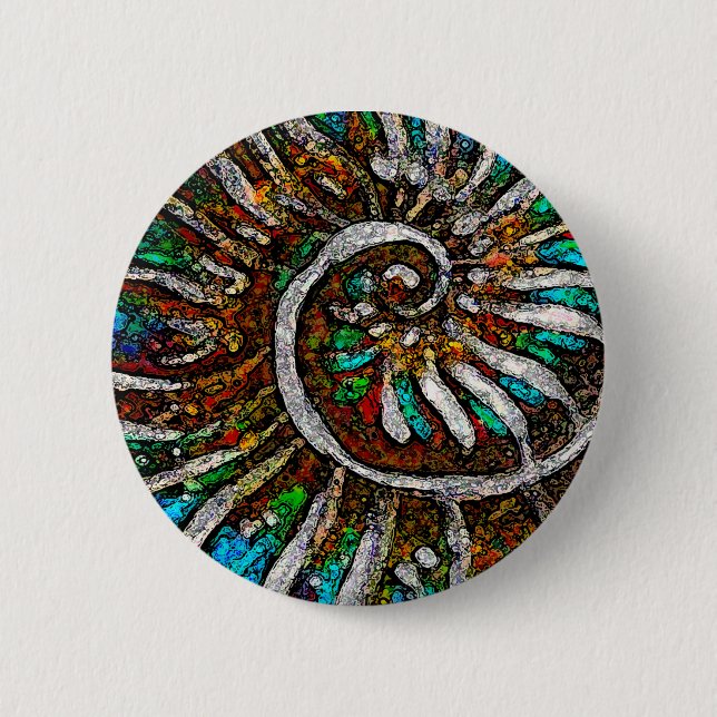 Ammonit Abstrakt Button (Vorderseite)