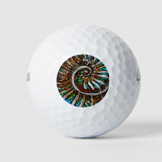 Ammonit Abstrakt Golfball (Vorderseite)