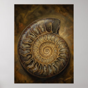 Ammonit-Spirale Alte Weisheit Geist Kunstposter Poster