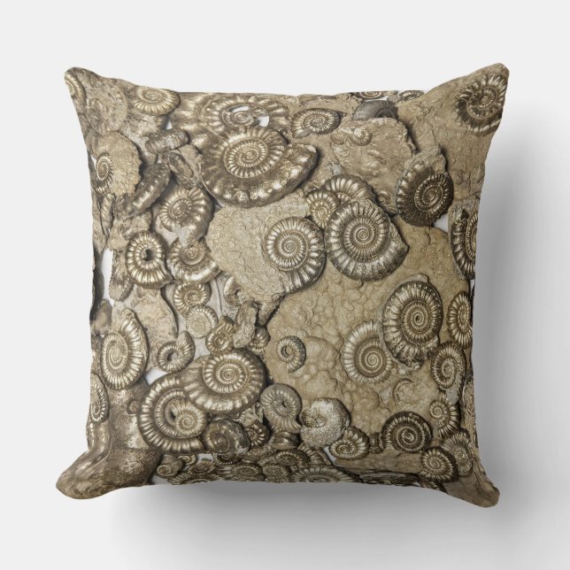 Ammonite Fossil-Kissen, Jurassische Küste, Dorset, Kissen (Vorderseite)