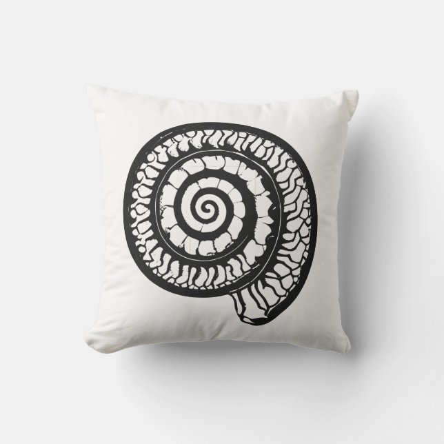 Ammonite Fossil - Spiral Seashell Kissen (Vorderseite)