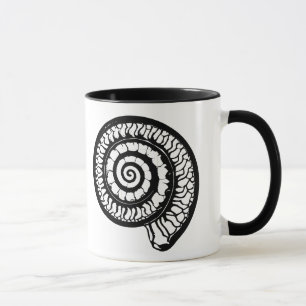 Ammonite Fossil - Spiral Seashell Tasse