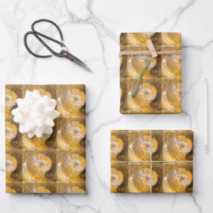 Ammonite Fossils Rock Nature Fotografy Pattern Geschenkpapier Set
