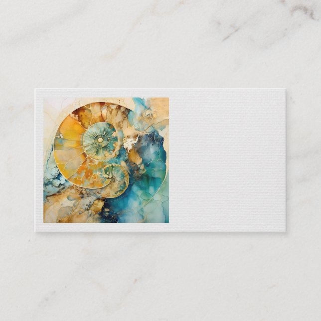 Ammonite Gem Fossil Business Card Visitenkarte (Vorderseite)