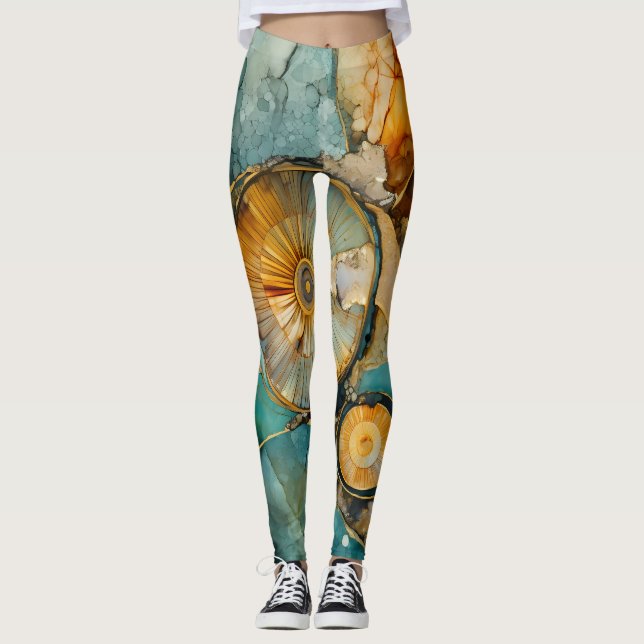 Ammonite Gem Fossil Leggings (Vorderseite)