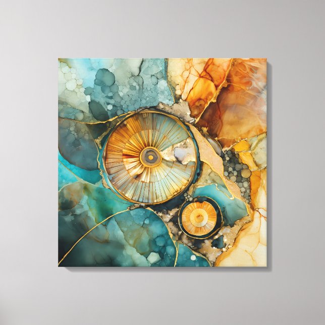 Ammonite Gem Fossil Leinwand Art (Vorderseite)
