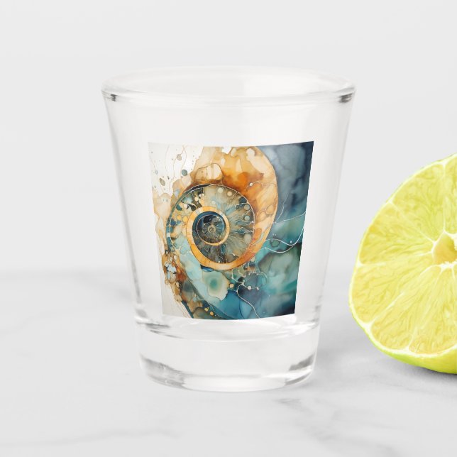 Ammonite Gem Fossil Shot Glass Schnapsglas (Vorderseite)