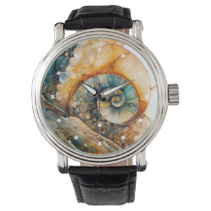 Ammonite Gem Fossil Watch Armbanduhr