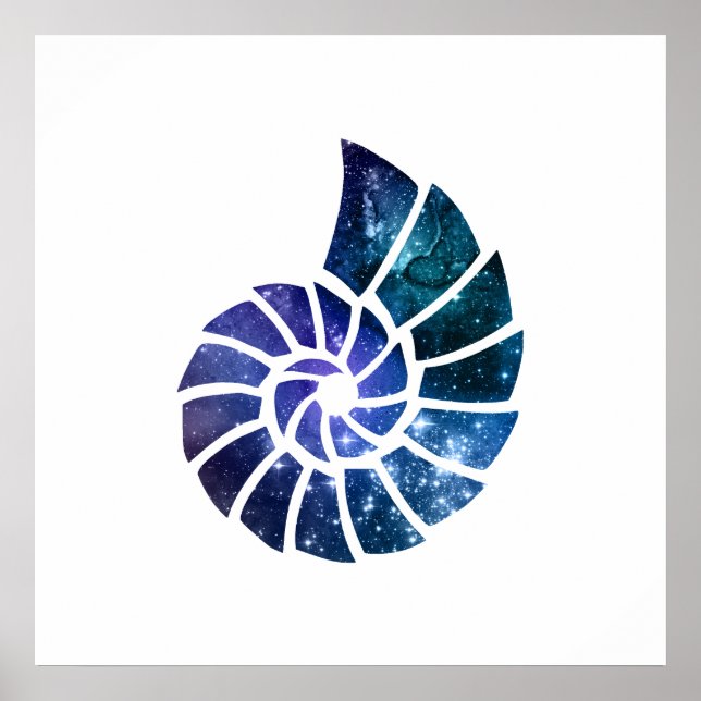 Ammonite Silhouette Art Poster (Vorne)