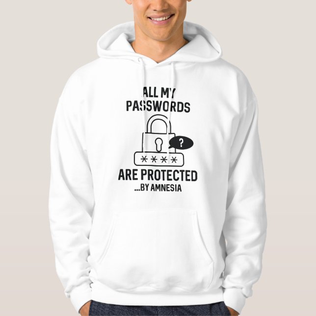 Amnesia Passwords Hoodie (Vorderseite)